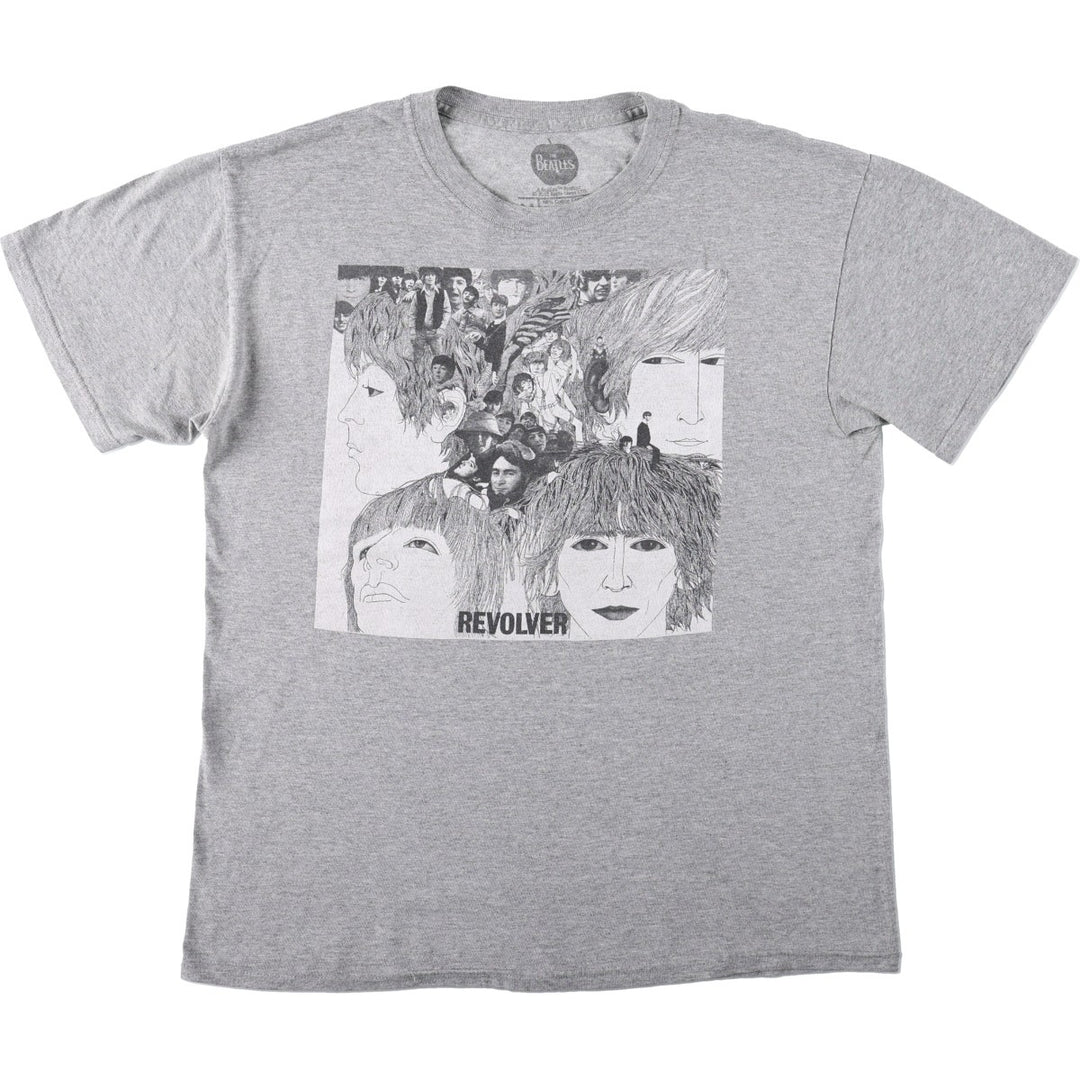 THE BEATLES Band T-shirt, Men's M size cotton gray type Vintage Second Hand