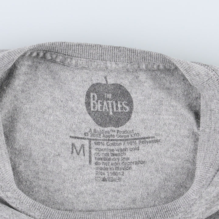 THE BEATLES Band T-shirt, Men's M size cotton gray type Vintage Second Hand
