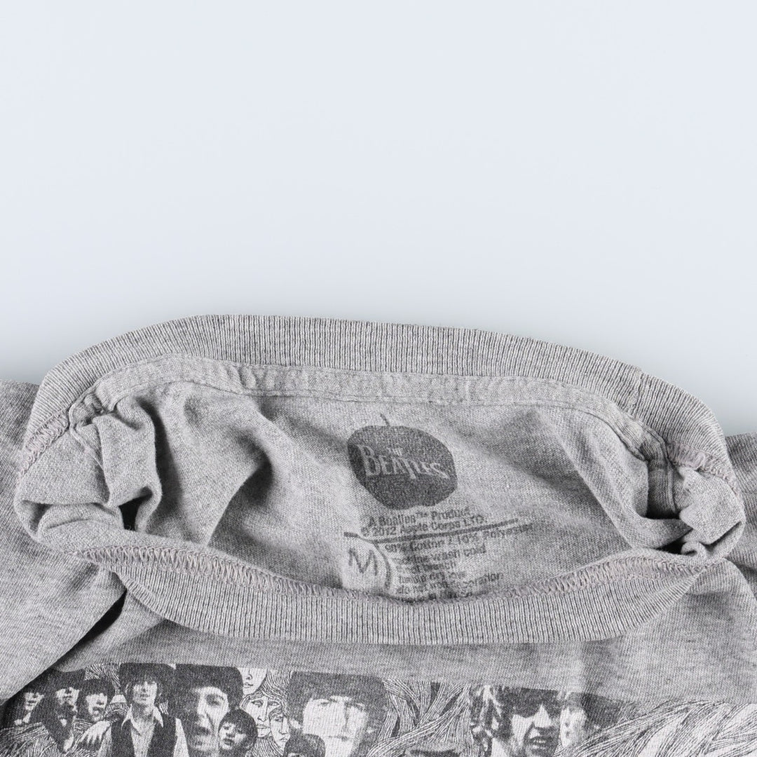 THE BEATLES Band T-shirt, Men's M size cotton gray type Vintage Second Hand