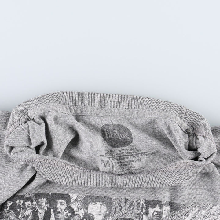 THE BEATLES Band T-shirt, Men's M size cotton gray type Vintage Second Hand