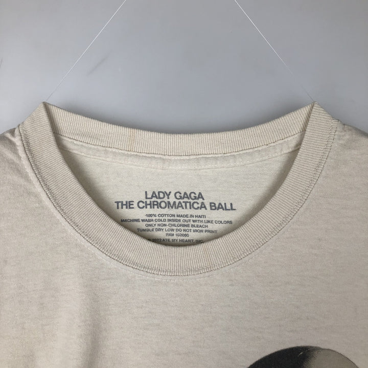 LADY GAGA band T-shirt, men's size L cotton unbleached Vintage Second Hand