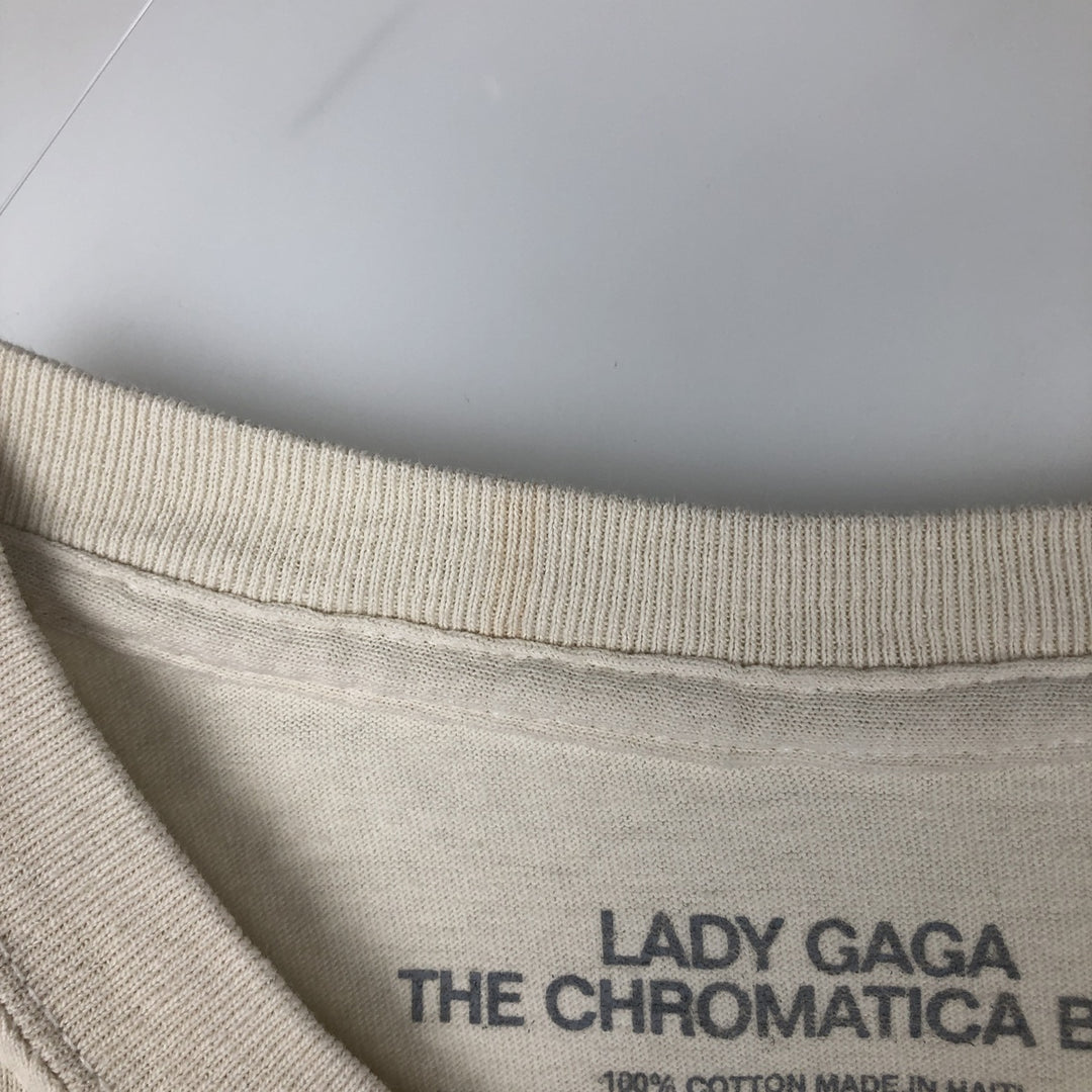 LADY GAGA band T-shirt, men's size L cotton unbleached Vintage Second Hand