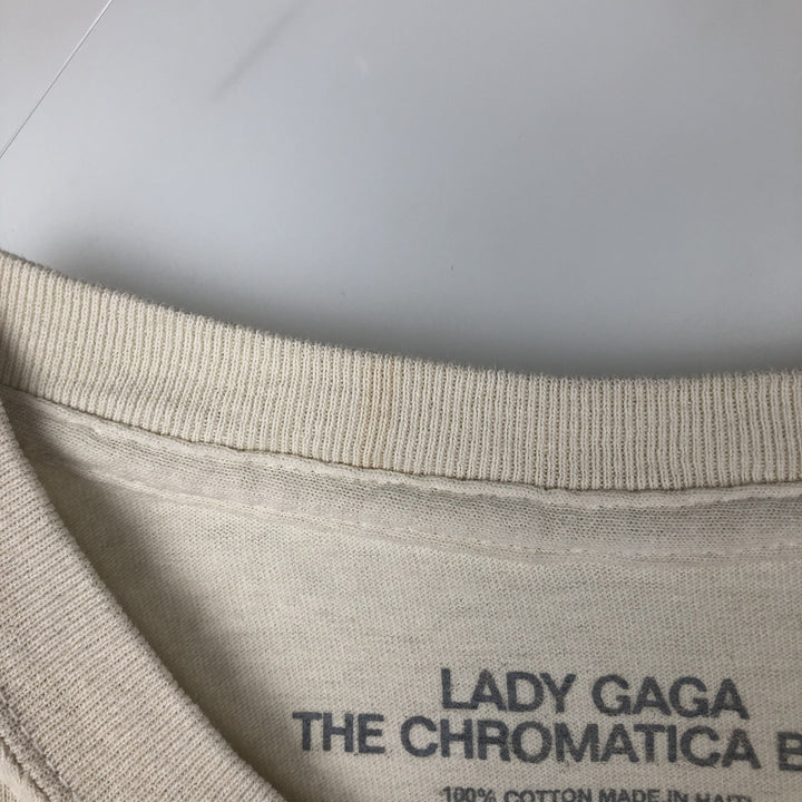 LADY GAGA band T-shirt, men's size L cotton unbleached Vintage Second Hand