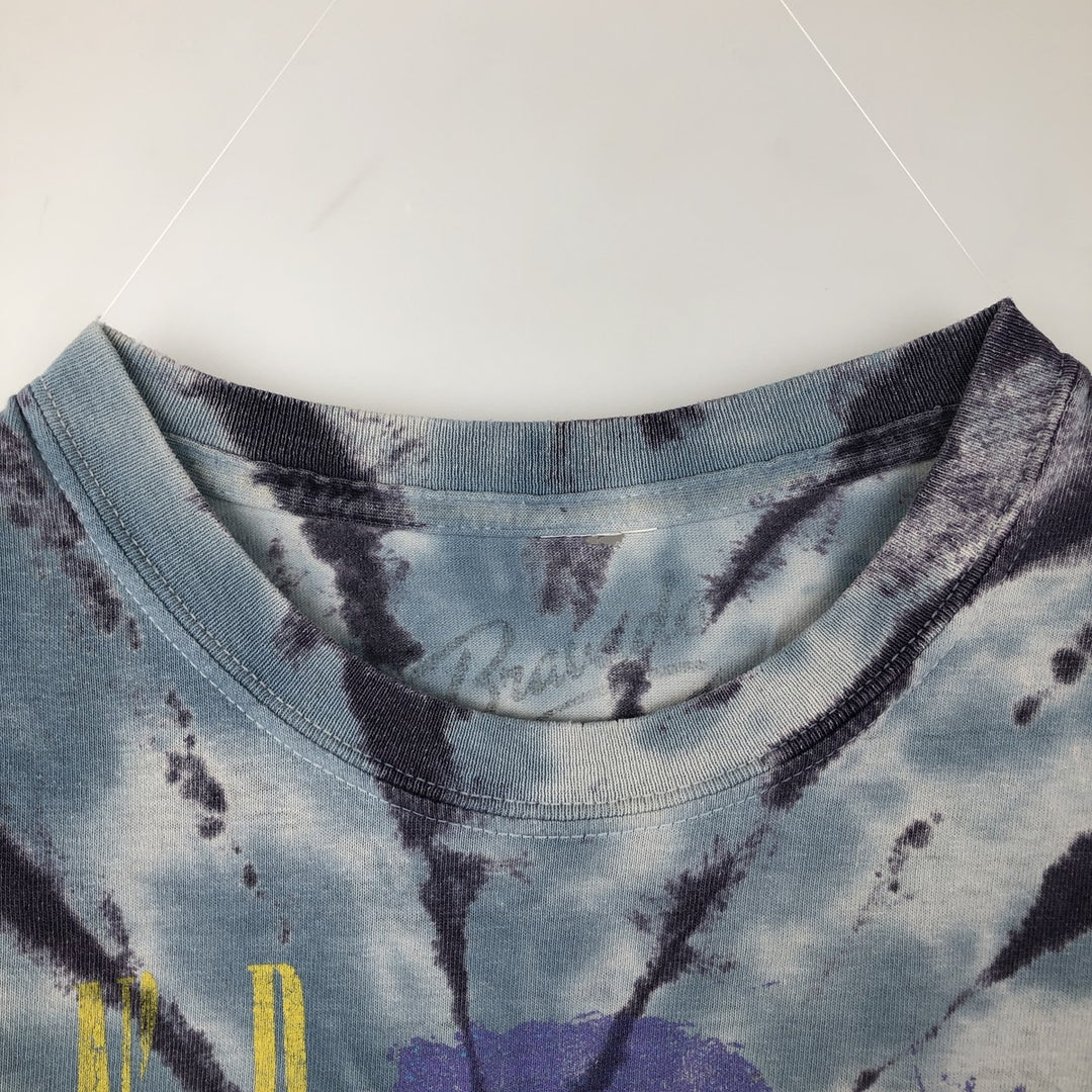 BRAVADO Guns N' Roses Tie-Dye Pattern Band T-Shirt (Men's XL equivalent) unclear Blue type light blue Vintage Second Hand