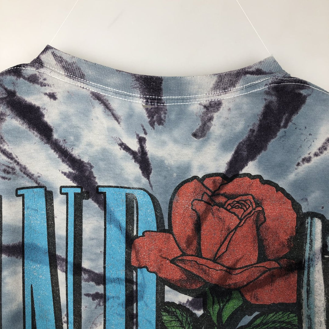 BRAVADO Guns N' Roses Tie-Dye Pattern Band T-Shirt (Men's XL equivalent) unclear Blue type light blue Vintage Second Hand