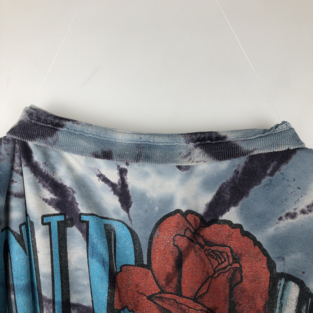 BRAVADO Guns N' Roses Tie-Dye Pattern Band T-Shirt (Men's XL equivalent) unclear Blue type light blue Vintage Second Hand