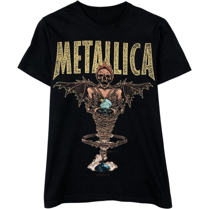 METALLICA Skull Pattern Band T-shirt, Band Tee, Men's XL size unclear black type Vintage Second Hand