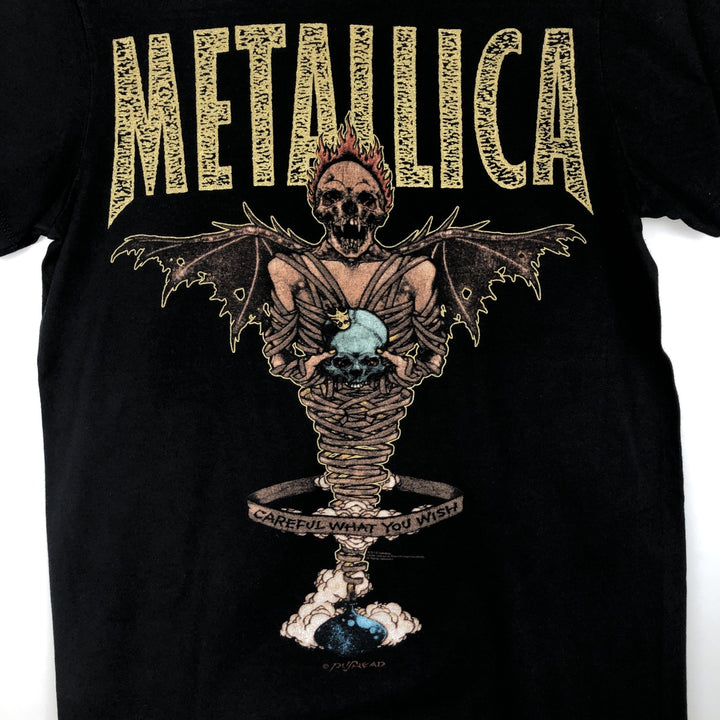 METALLICA Skull Pattern Band T-shirt, Band Tee, Men's XL size unclear black type Vintage Second Hand