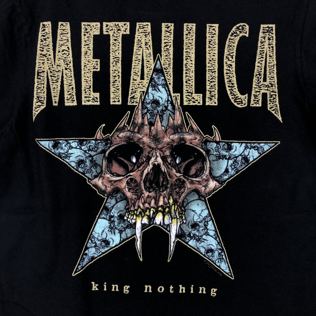 METALLICA Skull Pattern Band T-shirt, Band Tee, Men's XL size unclear black type Vintage Second Hand