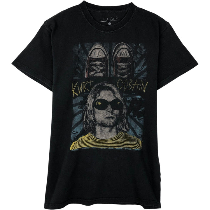 KURT COBAIN Kurt Cobain band T-shirt, band T, men's M size cotton black type Vintage Second Hand