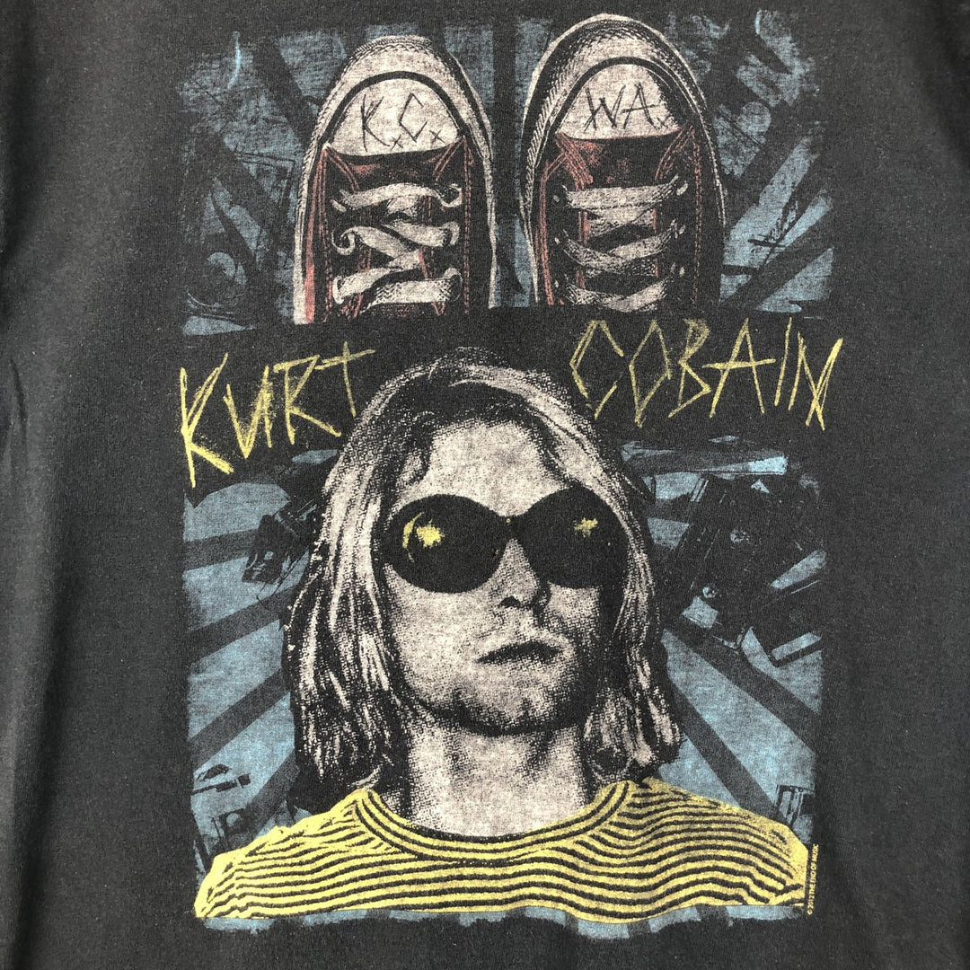 KURT COBAIN Kurt Cobain band T-shirt, band T, men's M size cotton black type Vintage Second Hand