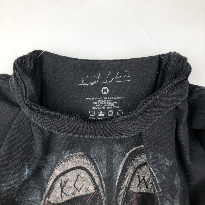 KURT COBAIN Kurt Cobain band T-shirt, band T, men's M size cotton black type Vintage Second Hand
