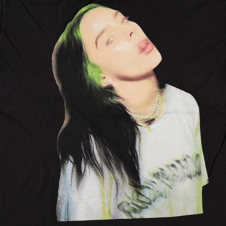 BILLIE EILISH Billie Eilish Band T-shirt Band T Men's L size cotton black type Vintage Second Hand