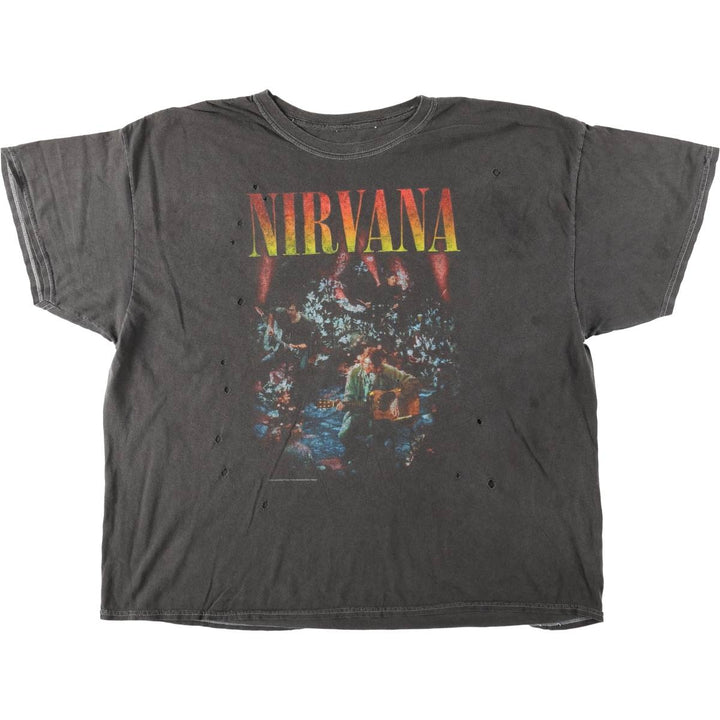 NIRVANA Nirvana Band T-shirt, Band T, Men's XL size cotton Charcoal Vintage Second Hand