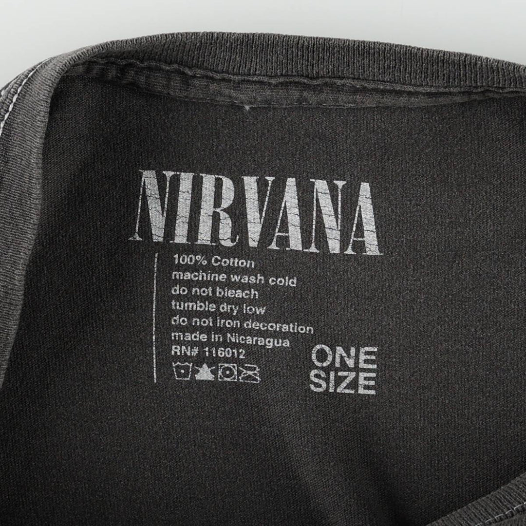 NIRVANA Nirvana Band T-shirt, Band T, Men's XL size cotton Charcoal Vintage Second Hand