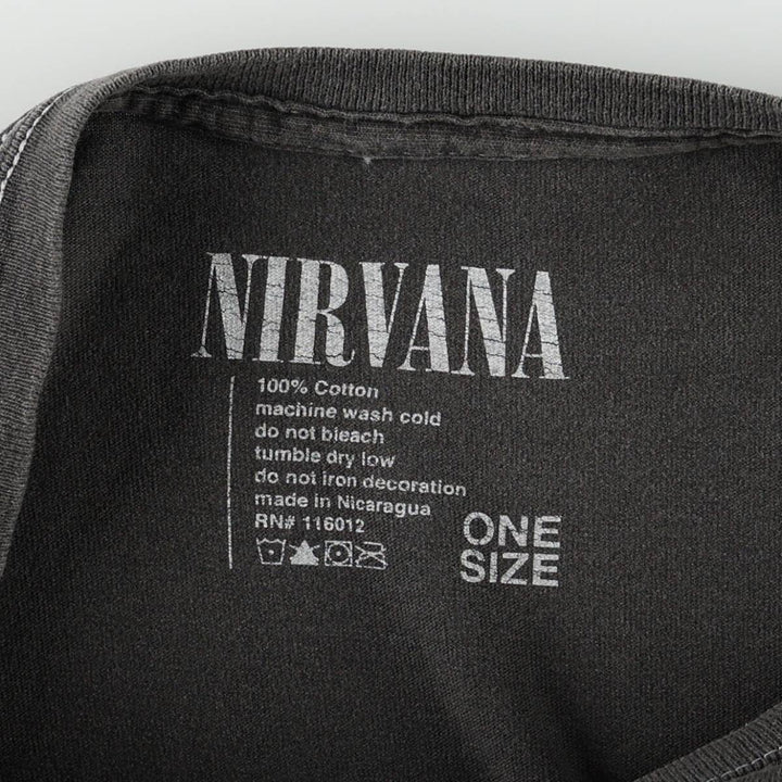 NIRVANA Nirvana Band T-shirt, Band T, Men's XL size cotton Charcoal Vintage Second Hand