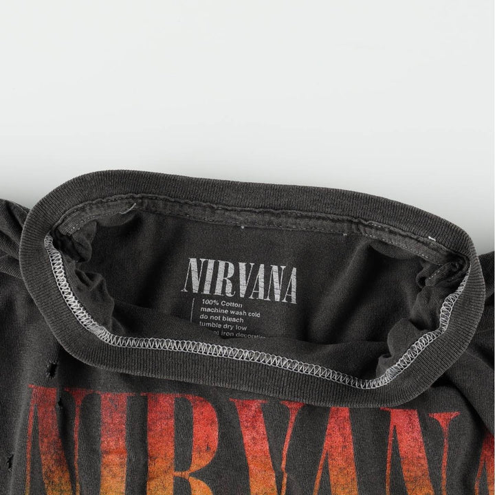 NIRVANA Nirvana Band T-shirt, Band T, Men's XL size cotton Charcoal Vintage Second Hand