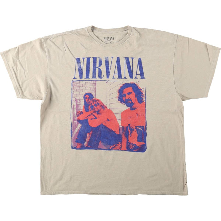 NIRVANA band t-shirt, made in Honduras, men's size XL equivalent. cotton Beige type Vintage Second Hand