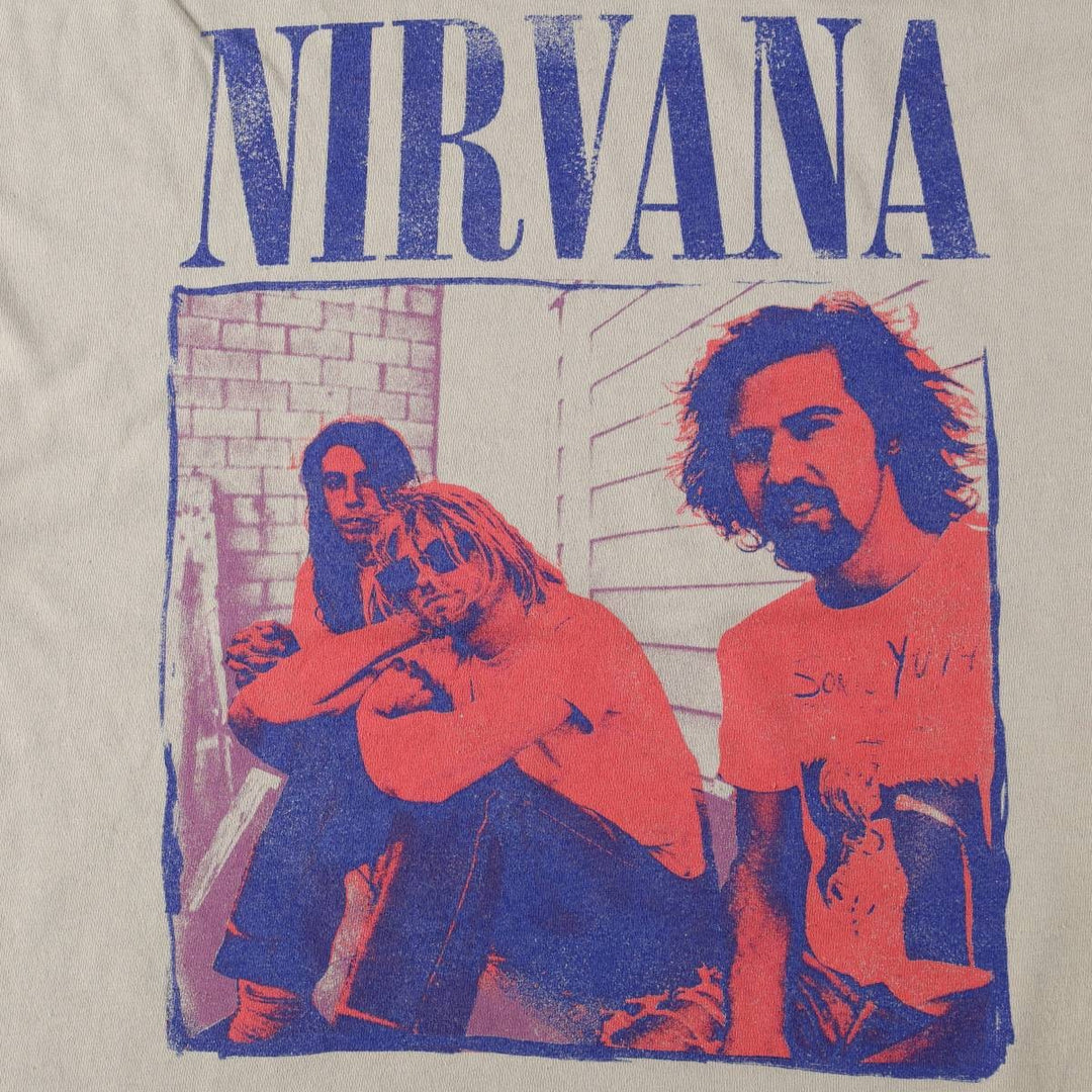 NIRVANA band t-shirt, made in Honduras, men's size XL equivalent. cotton Beige type Vintage Second Hand