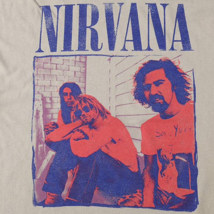 NIRVANA band t-shirt, made in Honduras, men's size XL equivalent. cotton Beige type Vintage Second Hand