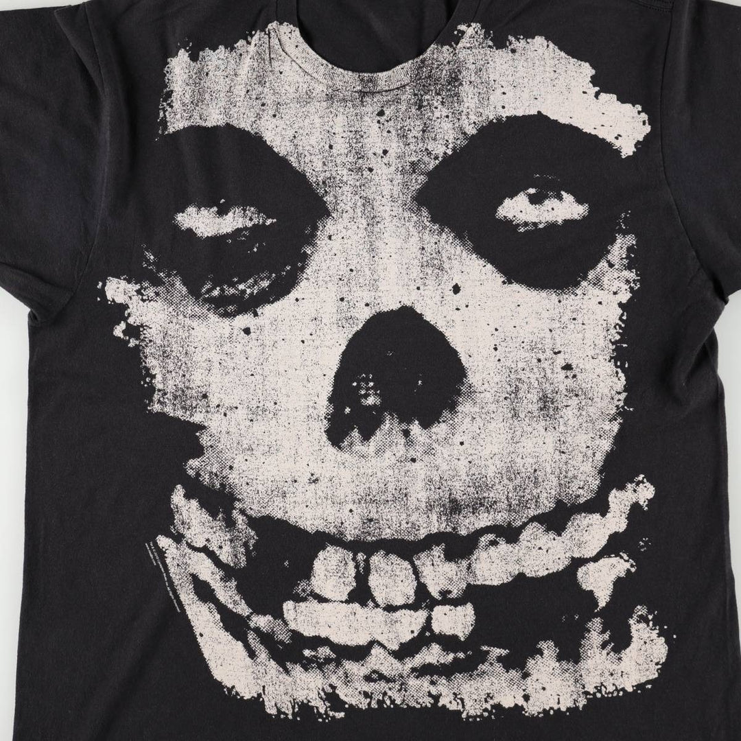 Tultex Misfits Skull Pattern Band T-Shirt, Men's XL cotton black type Vintage Second Hand