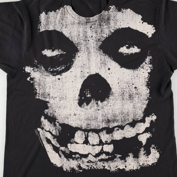 Tultex Misfits Skull Pattern Band T-Shirt, Men's XL cotton black type Vintage Second Hand