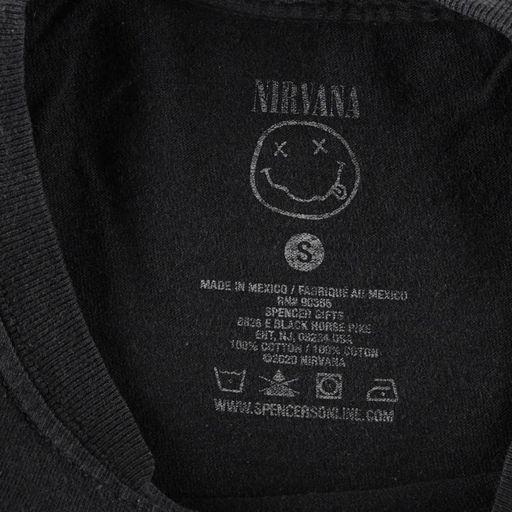 NIRVANA Nirvana Band T-shirt, Band T, Men's S size cotton black type Vintage Second Hand