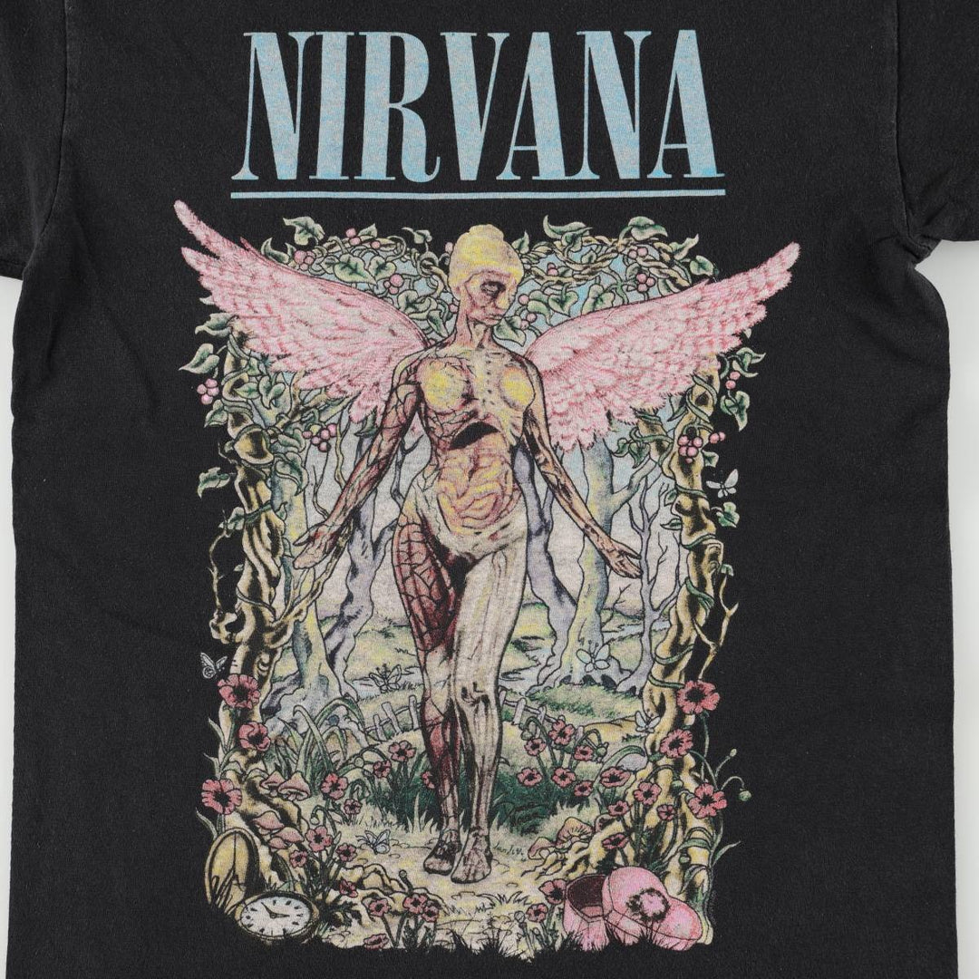 NIRVANA Nirvana Band T-shirt, Band T, Men's S size cotton black type Vintage Second Hand