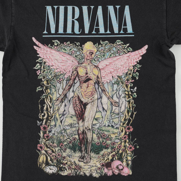 NIRVANA Nirvana Band T-shirt, Band T, Men's S size cotton black type Vintage Second Hand