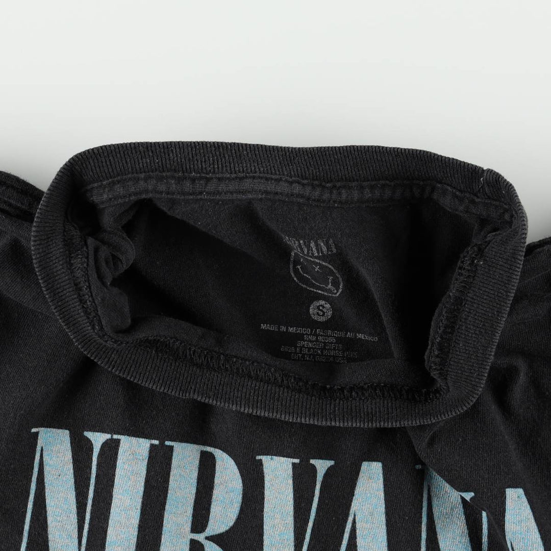 NIRVANA Nirvana Band T-shirt, Band T, Men's S size cotton black type Vintage Second Hand