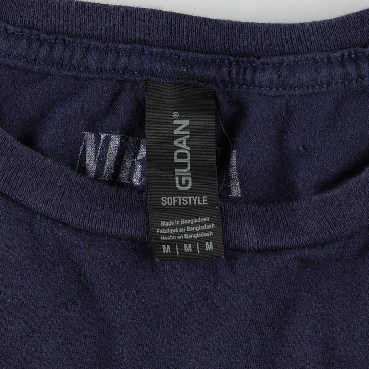 Gildan GILDAN NIRVANA Nirvana Band T-shirt Band T Men's M size cotton navy blue type Vintage Second Hand