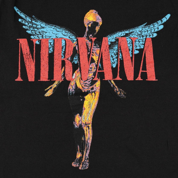 NIRVANA Band T-Shirt, Made in the UK, Men's Size Medium cotton black type Vintage Second Hand