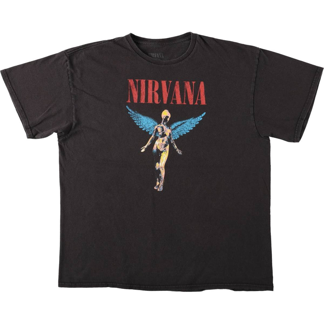 NIRVANA Nirvana Band T-shirt, Band T, Men's XL size cotton black type Vintage Second Hand