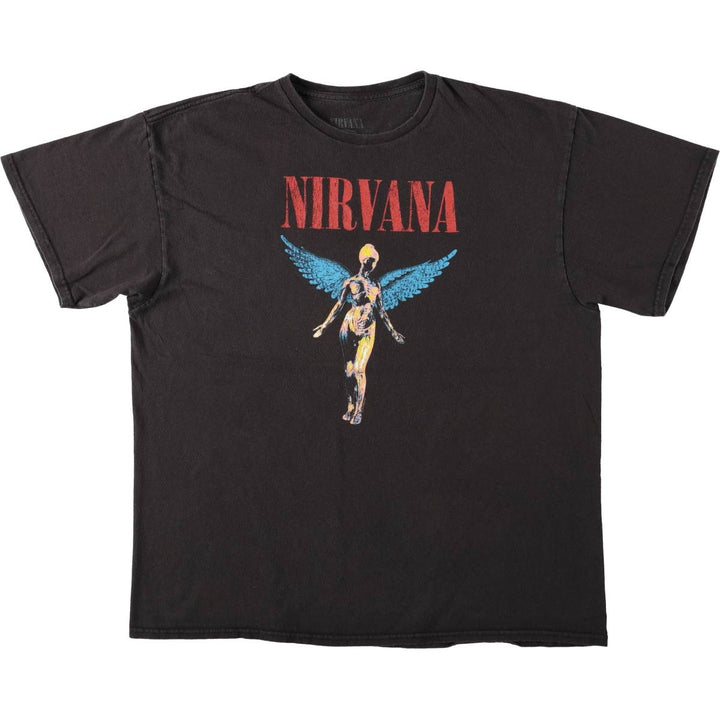 NIRVANA Nirvana Band T-shirt, Band T, Men's XL size cotton black type Vintage Second Hand