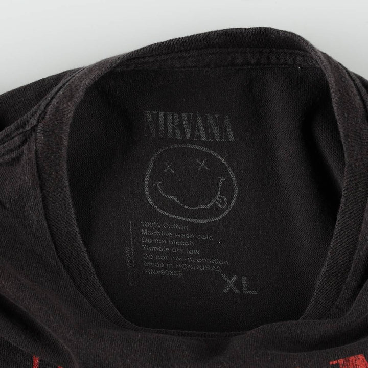 NIRVANA Nirvana Band T-shirt, Band T, Men's XL size cotton black type Vintage Second Hand