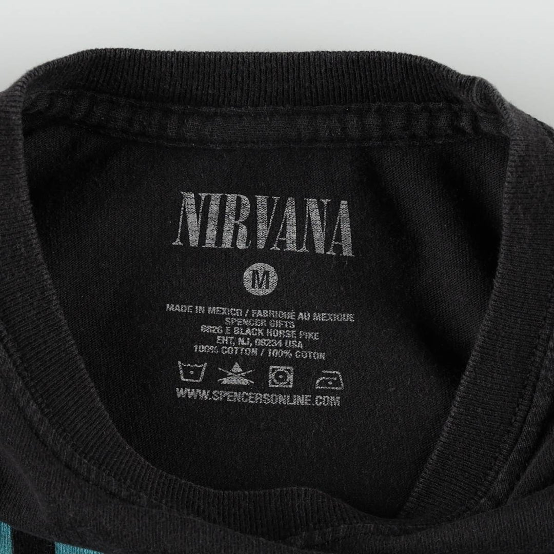 NIRVANA Nirvana Band T-shirt, Band T, Men's M size cotton black type Vintage Second Hand