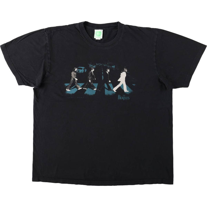 2000'S THE BEATLES ABBEY ROAD Band T-shirt, Men's XL equivalent. cotton black type Vintage Second Hand