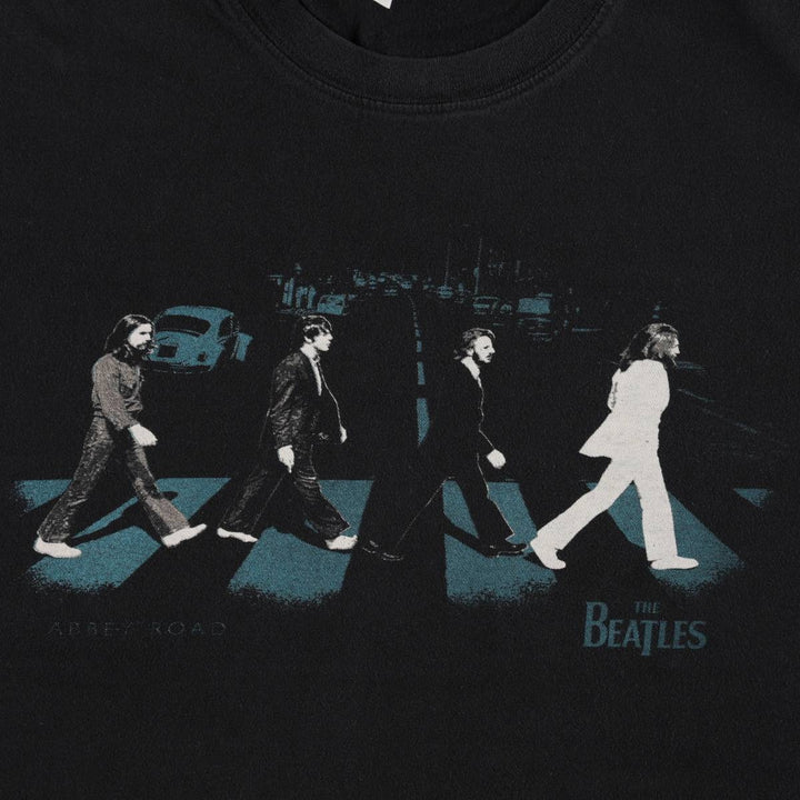 2000'S THE BEATLES ABBEY ROAD Band T-shirt, Men's XL equivalent. cotton black type Vintage Second Hand