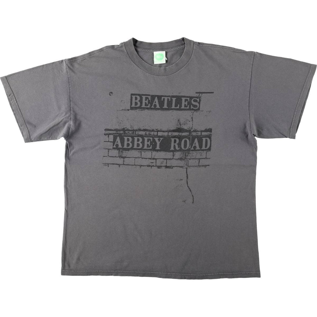 2000'S THE BEATLES ABBEY ROAD Band T-shirt, Men's XL equivalent. cotton Charcoal Vintage Second Hand