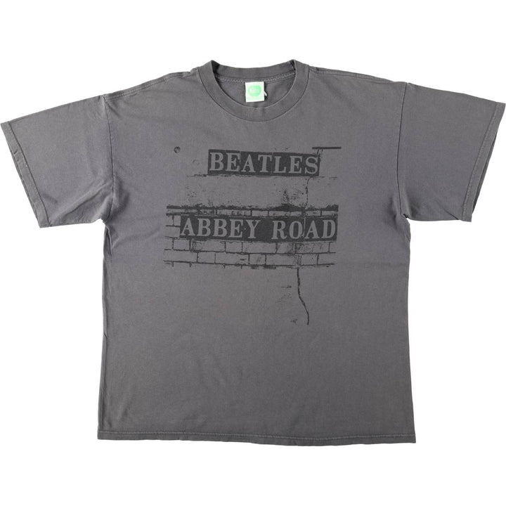 2000'S THE BEATLES ABBEY ROAD Band T-shirt, Men's XL equivalent. cotton Charcoal Vintage Second Hand