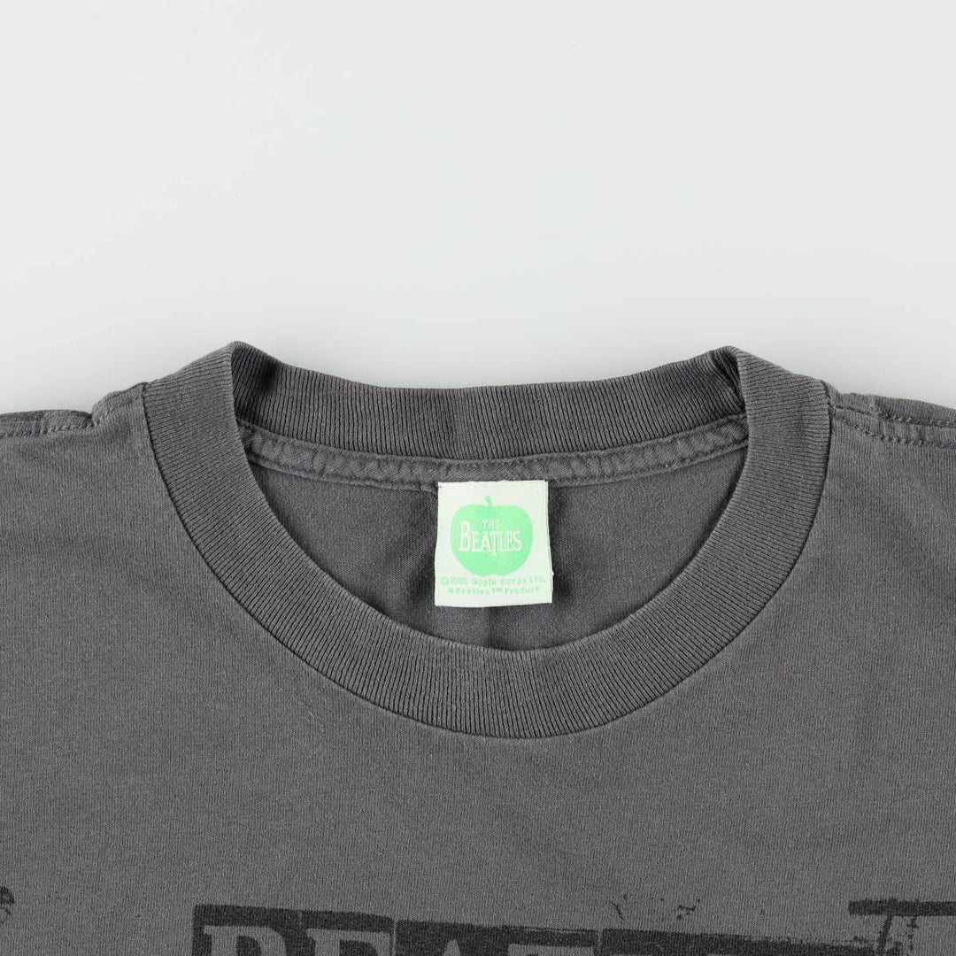 2000'S THE BEATLES ABBEY ROAD Band T-shirt, Men's XL equivalent. cotton Charcoal Vintage Second Hand