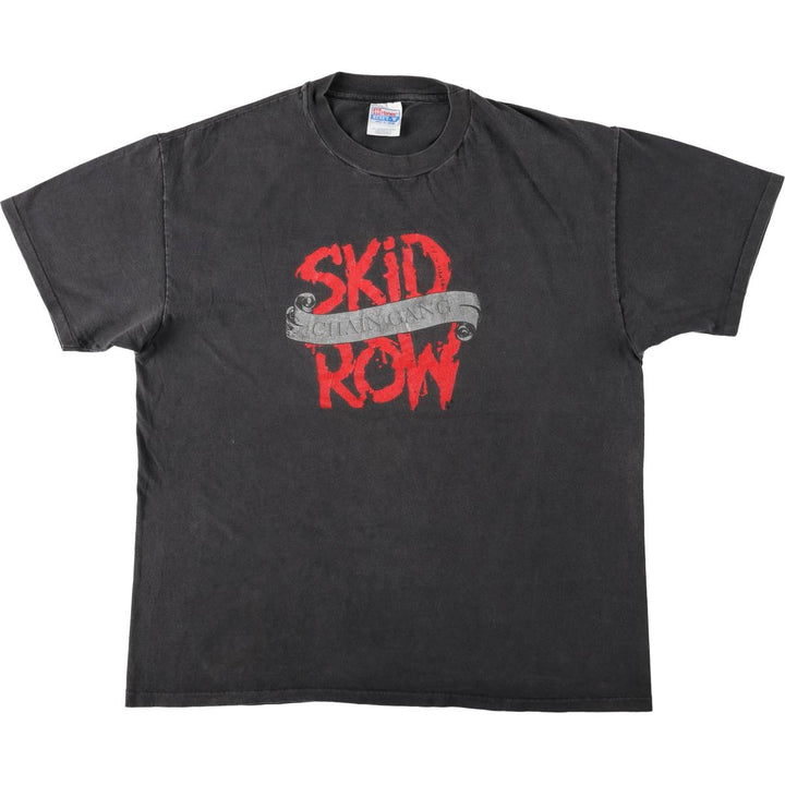 Hanes BEEFY-T SKID ROW Band T-Shirt, Made in USA, Men's XL equivalent. cotton black type Vintage Second Hand
