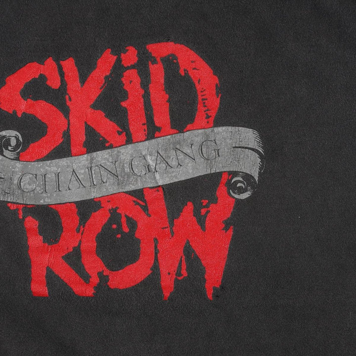 Hanes BEEFY-T SKID ROW Band T-Shirt, Made in USA, Men's XL equivalent. cotton black type Vintage Second Hand