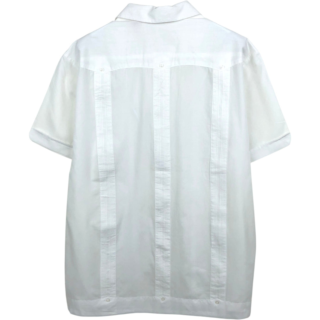 The Havanera Co. Short-Sleeve Open-Collar Mexican Shirt, Cuban Shirt, Boxy Shirt, Men's Size M polyester white type Vintage Second Hand