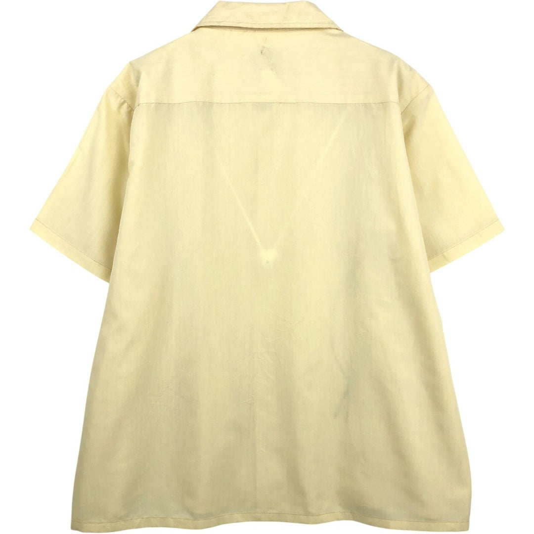 90'S HABAND THE GENUINE HABAND GUAYABERA Short-Sleeve Open Collar Mexican Shirt Cuban Shirt Box Shirt polyester yellow type Vintage Second Hand