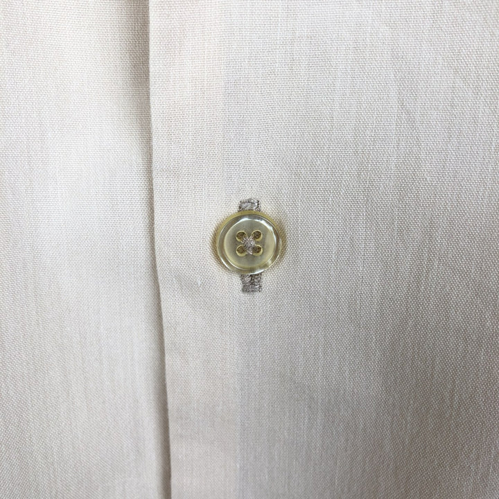 90'S HABAND THE GENUINE HABAND GUAYABERA Short-Sleeve Open Collar Mexican Shirt Cuban Shirt Box Shirt polyester yellow type Vintage Second Hand