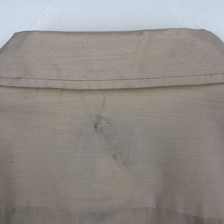 90'S HABAND THE GENUINE HABAND GUAYABERA Short-Sleeve Open Collar Mexican Shirt Cuban Shirt Box Shirt polyester yellow type Vintage Second Hand