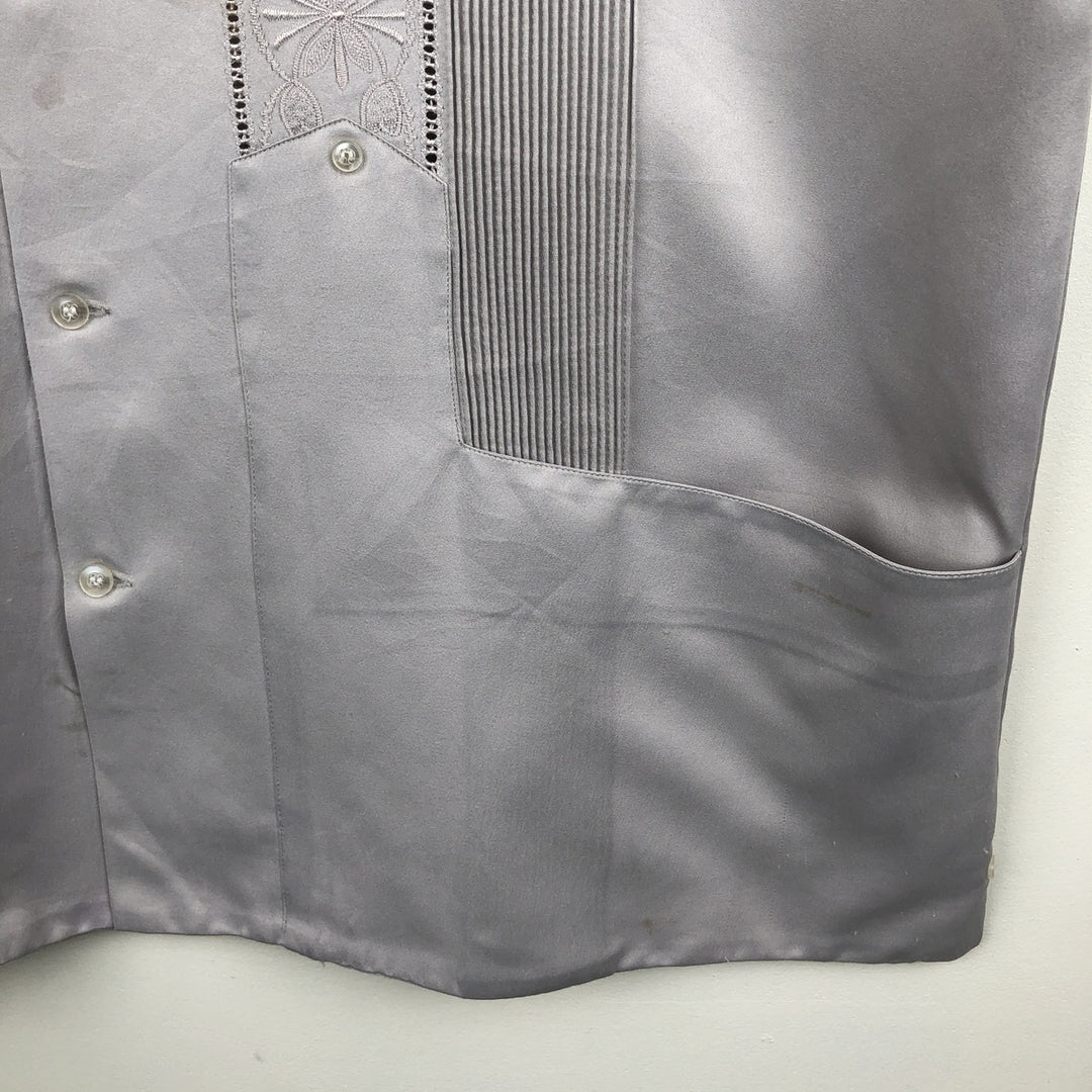 80s-90'S Campos COPACABANA Short-Sleeve Open-Collar Mexican Shirt Cuban Shirt Box Shirt Men's XL Equivalent unclear gray type Vintage Second Hand