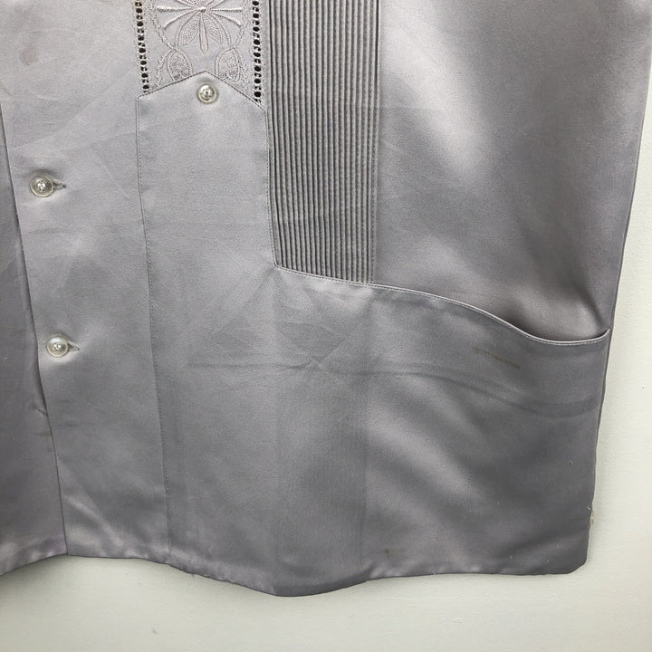 80s-90'S Campos COPACABANA Short-Sleeve Open-Collar Mexican Shirt Cuban Shirt Box Shirt Men's XL Equivalent unclear gray type Vintage Second Hand