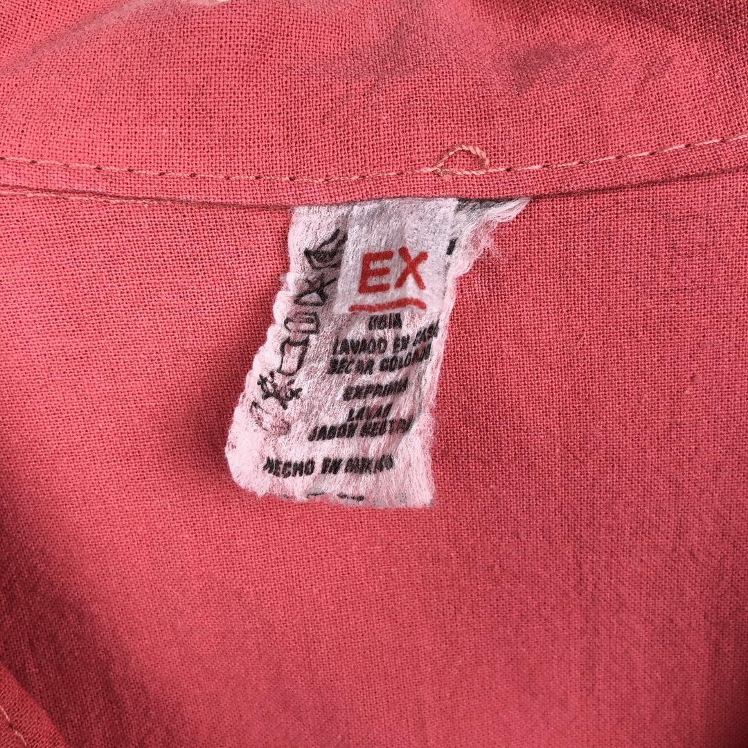 Short-sleeved open-collar Mexican shirt, Cuban shirt, boxy shirt, men's size L equivalent, vintage. unclear pink type Vintage Second Hand